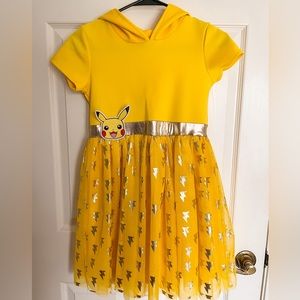 Girls' Pokemon Pikachu Cosplay Tutu Dress Yellow Size Large 10/12